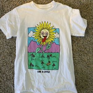 “Live a little” flower t shirt